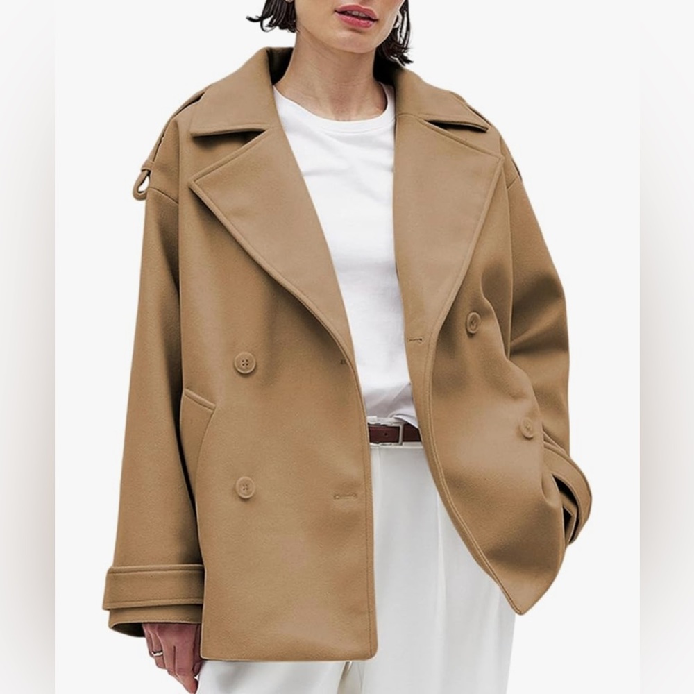 Stylish Tan Double-Breasted Coat